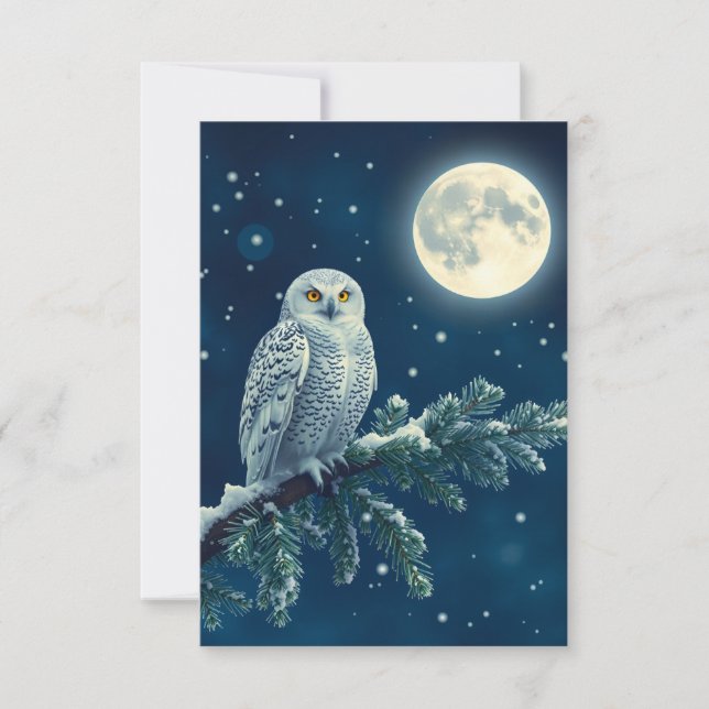 Schneeeulen-Spaß-Weihnachtskarte (Vorderseite)