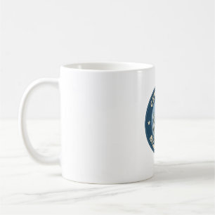 Schneeeulen-Vintage-Abzeichen Kaffeetasse