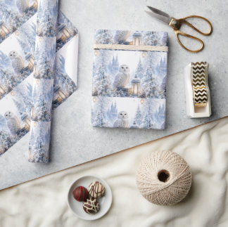 Schneeeulen-Wintermagie Geschenkpapier