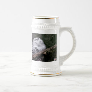 Schneeeulenpaar Wald Wildlife-Kunst Bierglas