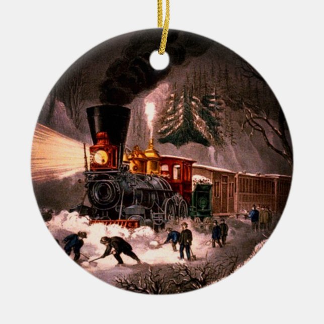 Schneefahrbahn Keramik Ornament (Vorne)