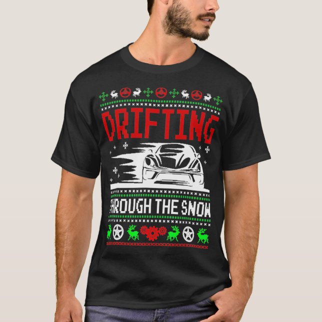 Schneefahrer Auto-Lover-T-Shirt treiben durch die  T-Shirt (Vorderseite)