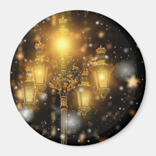 Schneefall auf der Lampe Magnet