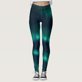 Schneefall Aurora Borealis - Nordlichter Kunstwerk Leggings
