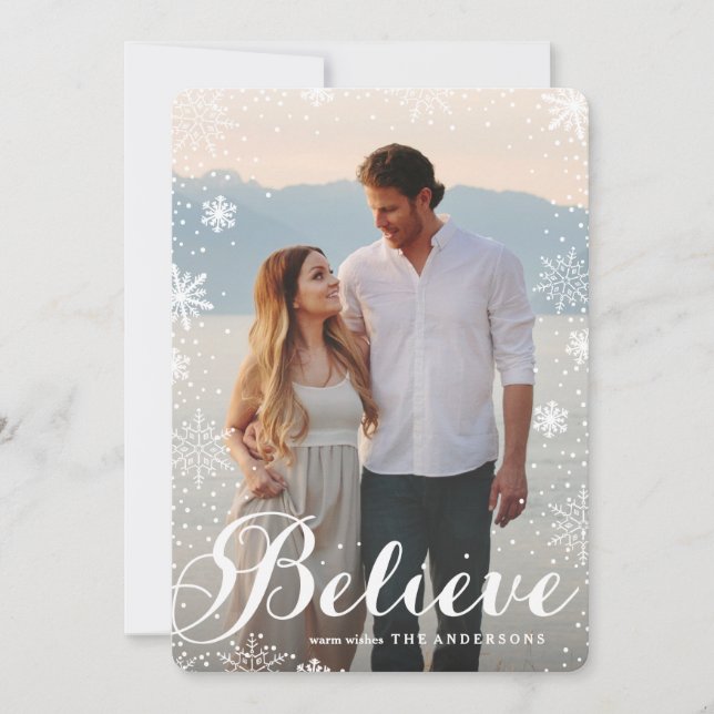 Schneefall Feiertagskarte (Vorderseite)