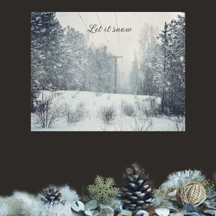 Schneefall im Abend Poster