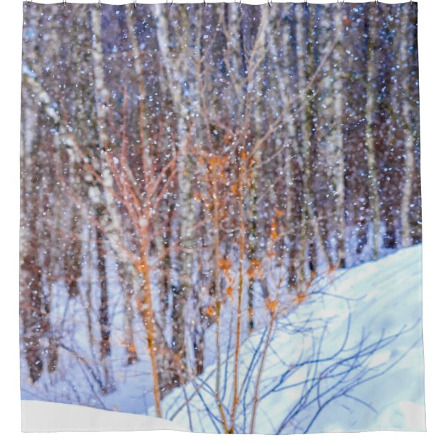 Schneefall im Boden Duschvorhang (Vorderseite)