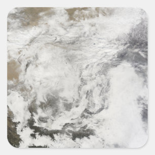 Schneefall in der China Quadratischer Aufkleber