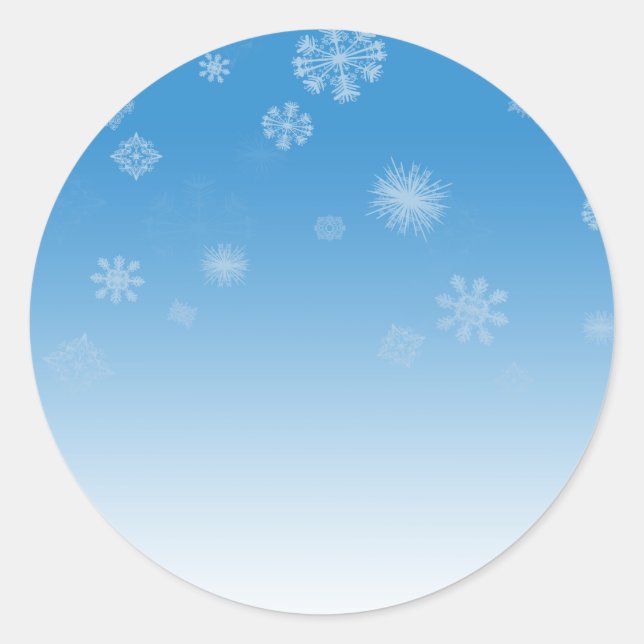 Schneefall Runder Aufkleber (Vorderseite)