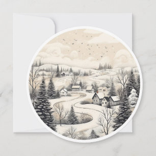 Schneefall & Stille Feiertagskarte
