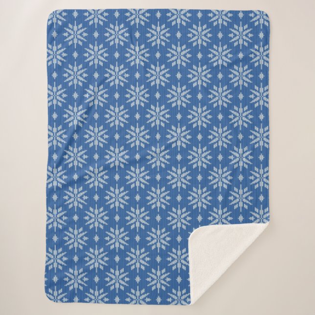 Schneefall Strick Sherpadecke (Vorderseite)
