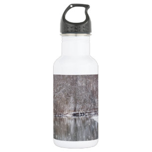 Schneefall über den Fluss Stainless Steel Water B Edelstahlflasche