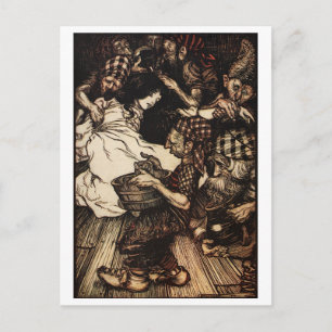 Schneefall und die Zwerge Postkarte