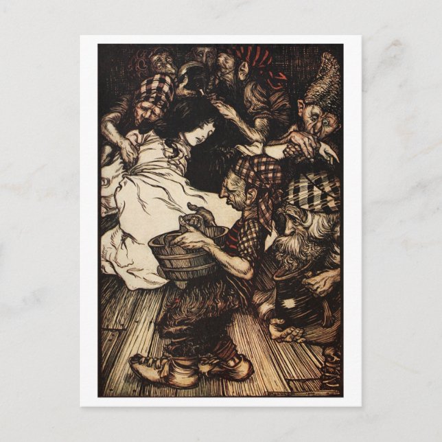 Schneefall und die Zwerge Postkarte (Vorderseite)