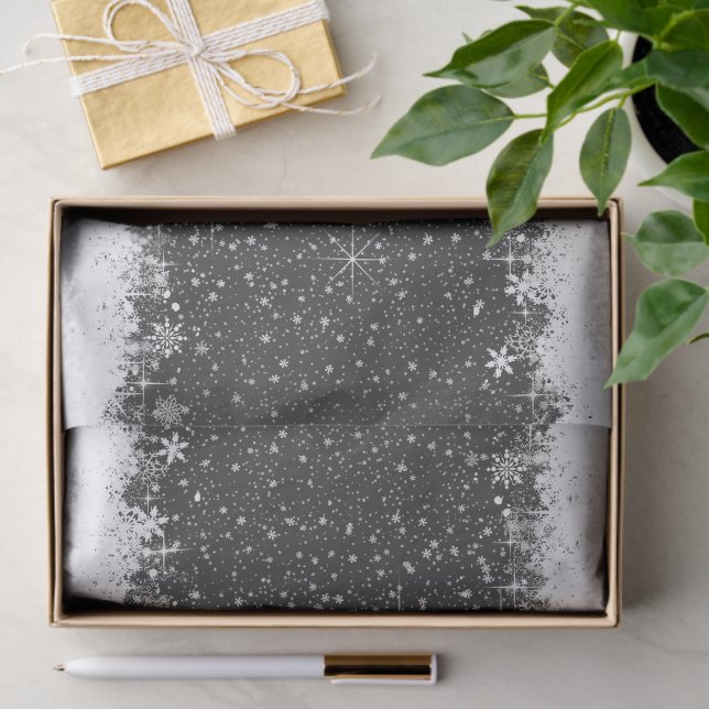 Schneefall und Schneebräder Weihnachts-ID728 Seidenpapier (Geschenk)