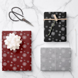 Schneefall Winter Weihnachten Geschenkpapier Set