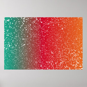 Schneefälle auf bunten Hintergrund, Poster