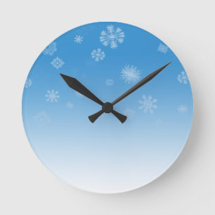 Schneefälle Runde Wanduhr