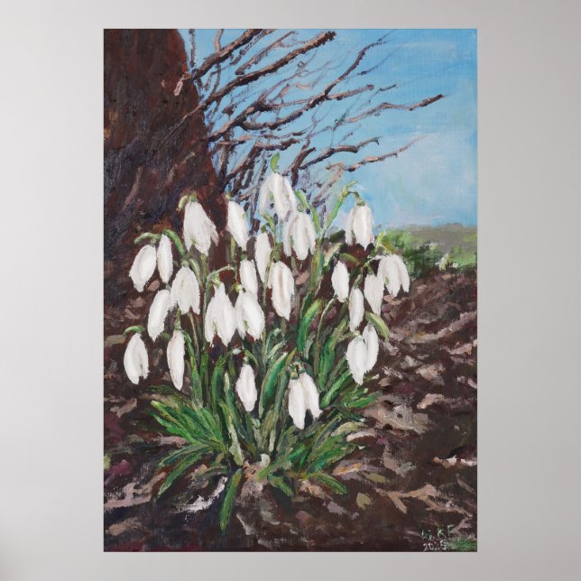 Schneefälle unter einem Ölgemälde Poster (Vorne)
