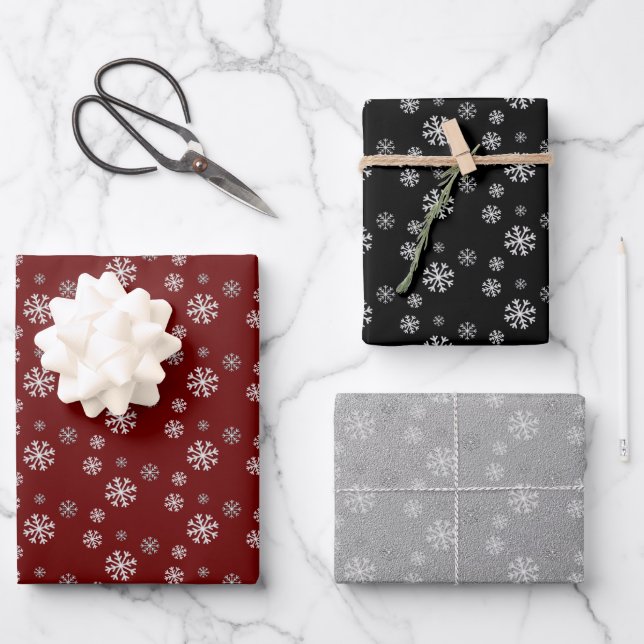 Schneefallpapier Geschenkpapier Set (Vorderseite)
