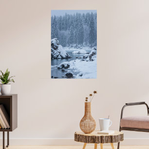 Schneefallsee Fusine, Italien Poster