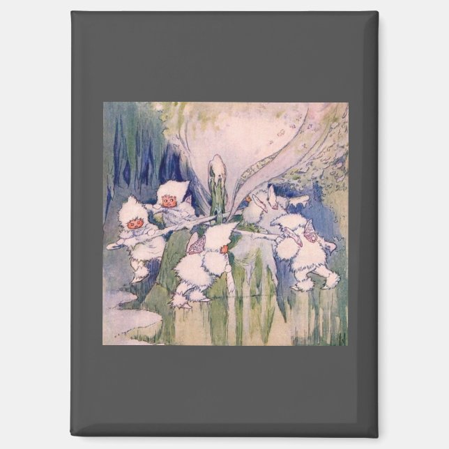 Schneefeien machen Schnee Magnet (Vorderseite)