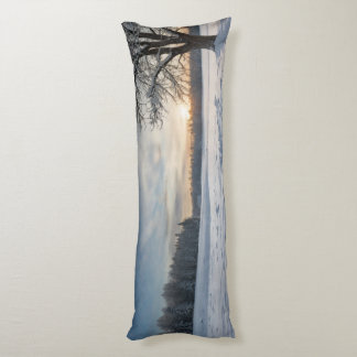 Schneefelder Design lange Kissen