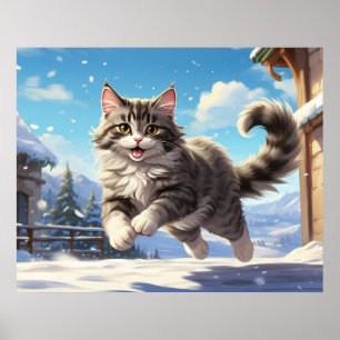 *~* Schneefliege Kitty 5:4 Kätzchen AP68 Poster