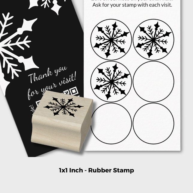 Schneeflocke - Abwertung von Treuhandkarten Gummistempel (Snowflake - Loyalty Card Devaluation Rubber Stamp; Round 1 Inch)