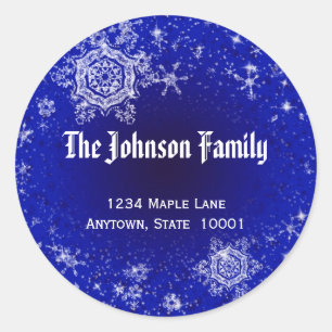 Schneeflocke-Adressen-Etikett Runder Aufkleber