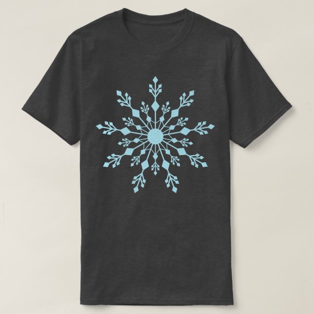 Schneeflocke als Muster im Winter T-Shirt (Design vorne)