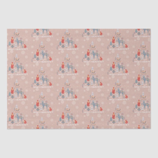 Schneeflocke auf Beige Seidenpapier (Vorderseite)