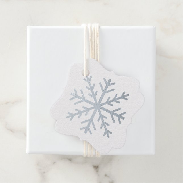 Schneeflocke auf den Silberstreifen Geschenkanhänger (Mit Box)