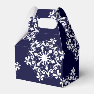 Schneeflocke auf dunkelblau geschenkschachtel