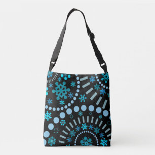 Schneeflocke-Aufregungs-Schwarzes Tragetaschen Mit Langen Trägern