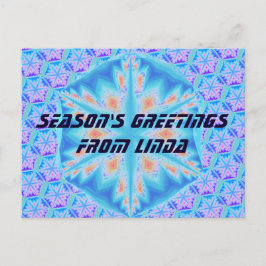 Schneeflocke aus Blaukristall Feiertagspostkarte