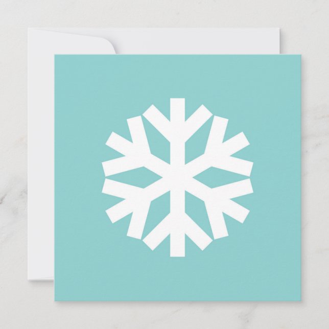 Schneeflocke blau einladung (Vorderseite)