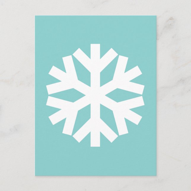 Schneeflocke blau feiertagspostkarte (Vorderseite)