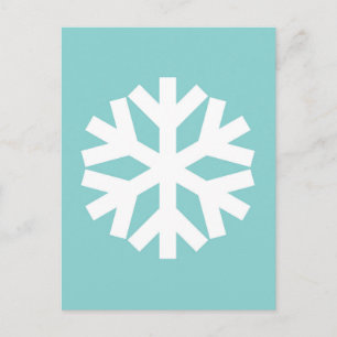 Schneeflocke blau postkarte