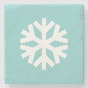 Schneeflocke blau steinuntersetzer