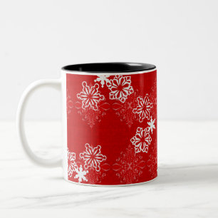 Schneeflocke-Brokat-Tasse Zweifarbige Tasse