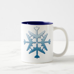 Schneeflocke der Flugzeug-B-52 Zweifarbige Tasse