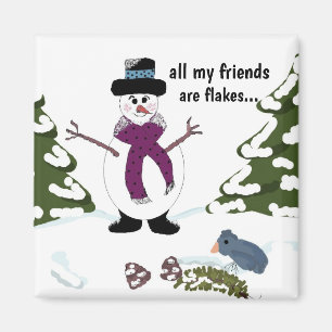 Schneeflocke, der Snowman Funny Magnet