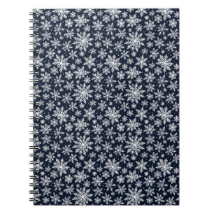 Schneeflocke Dunkler Winterhintergrund Gemütlicher Notizblock