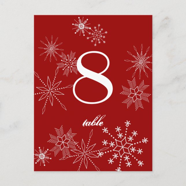 Schneeflocke Edelsteine/ Tafelkarte Postkarte (Vorderseite)