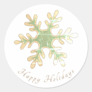 Schneeflocke Einfache Weihnachtsfeiertage Runder Aufkleber