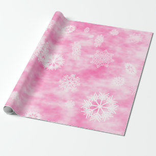 Schneeflocke-Fall-Rosa Geschenkpapier