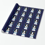 Schneeflocke-Feiertags-Packpapier Bostons Terrier Geschenkpapier<br><div class="desc">Wunderliches und Schneeflocke-blaues Winterurlaub-Packpapier Spaß-Bostons Terrier</div>