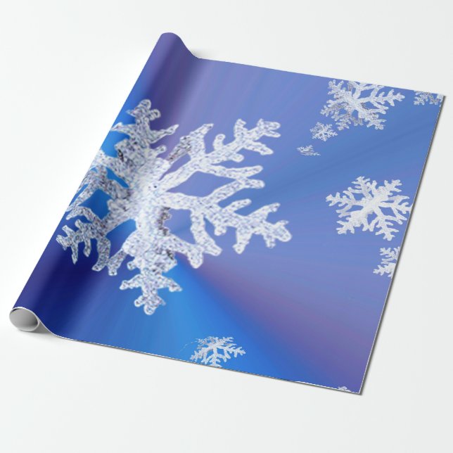 Schneeflocke-Foto-Glanz-Verpackungs-Papier Geschenkpapier (Ungerollt)