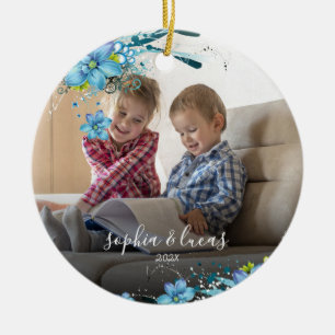 Schneeflocke   Foto Keramik Ornament